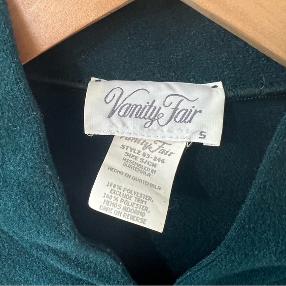 Vanity Fair Vintage Green Cottagecore Long Sleeve Fleece Sleep Gown - Picture 5 of 7